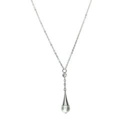 STEELX Simple Modern Y-necklace with Pearl Drop - 9146